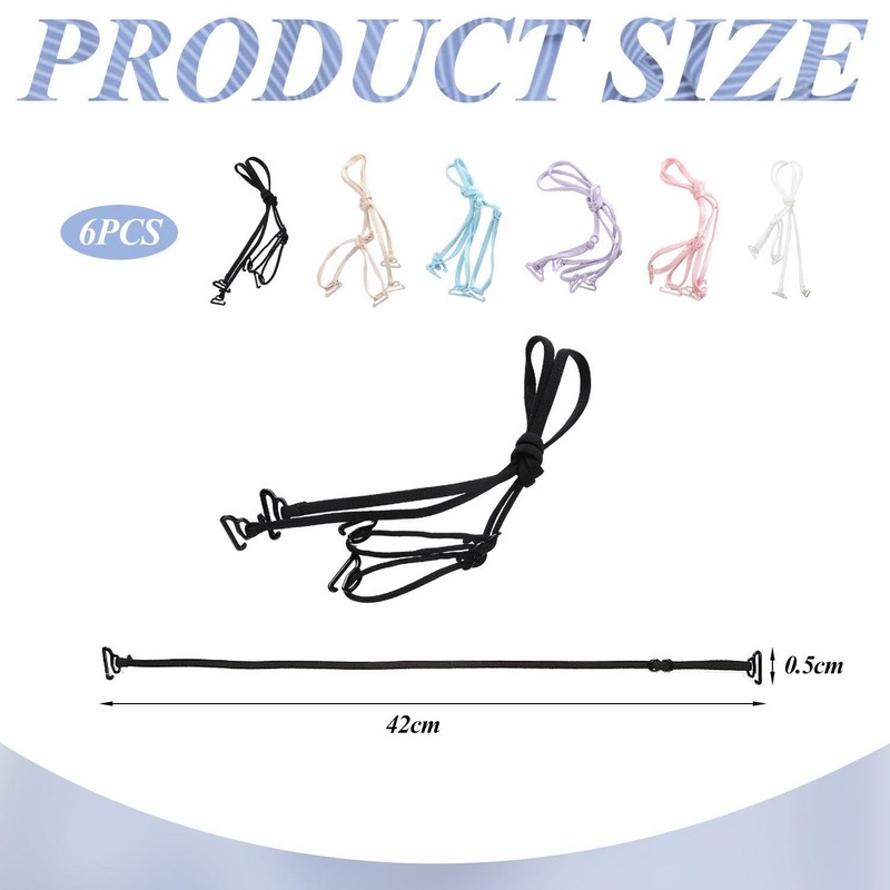 6 Pieces Bra Straps, Adjustable Bra Straps, Elastic Bra Straps,