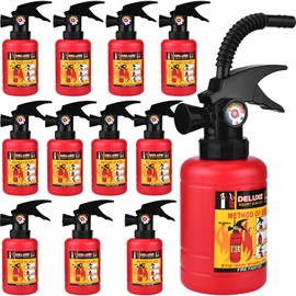 ALINK 12 PCS Fire Extinguisher Cups with Lids and Straws, 10 oz Plastic Kids Party Favor Cups for Fireman Party Supplies Firefighter Firetruck Rescue Themed Birthday Party Decorations