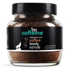 mCaffeine Naked and Raw Coffee Body Scrub - Body Wash Treats Ingrown Hair - Body Exfoliator Softens Skin - Coconut - Normal to Oily Skin - 100 g      
