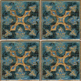 Design Tile 5.9 inches (150 mm) Square Retro N-704