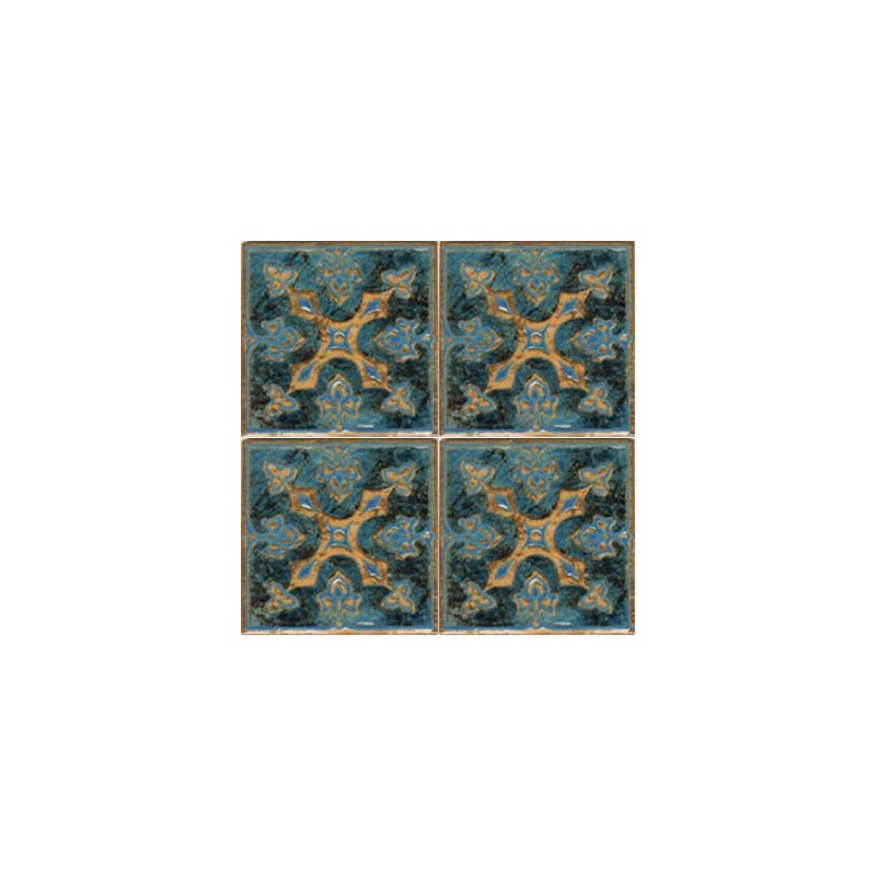 Design Tile 5.9 inches (150 mm) Square Retro N-704