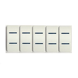 Euro Rocker Marine Switch Cover White with 2 Blue Lenses, 5 Pack