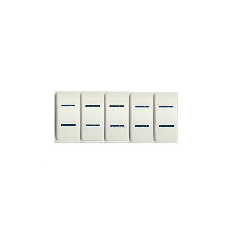 Euro Rocker Marine Switch Cover White with 2 Blue Lenses,