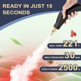 Steam Cleaner,15s Heat-Up,1.2L Tank,Steamer for Cleaning with 10 pcs Accessories,Multi-2500W High Temperature and Pressure handheld steamer,Steam Cleaner for Home,Dirt,Grease,Grout,Tile,Couch and Car