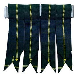 AAR Tartans Kilt Flashes with Heavy Buckle Elastic Adjusters Fit, Standard Size