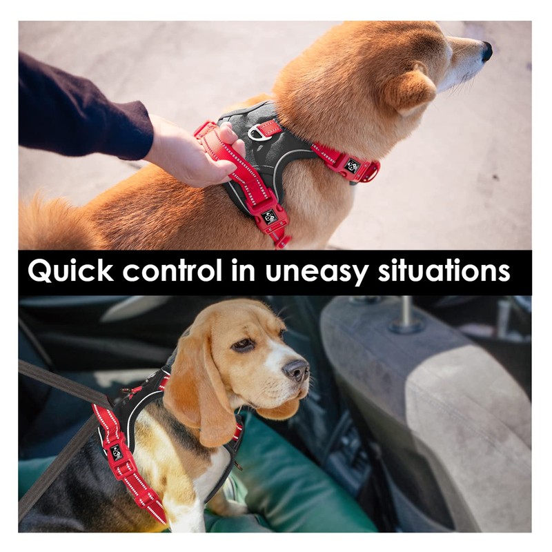 PHOEPET No Pull Dog Vest Harness with Unique Colors，Adjustable Reflective