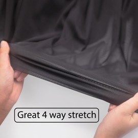 Power Mesh Fabric Superfine - Tela de malla elástica en 4 direcciones, malla transparente de nailon y elastano, 1 yarda de largo, 60 pulgadas de ancho (negro)