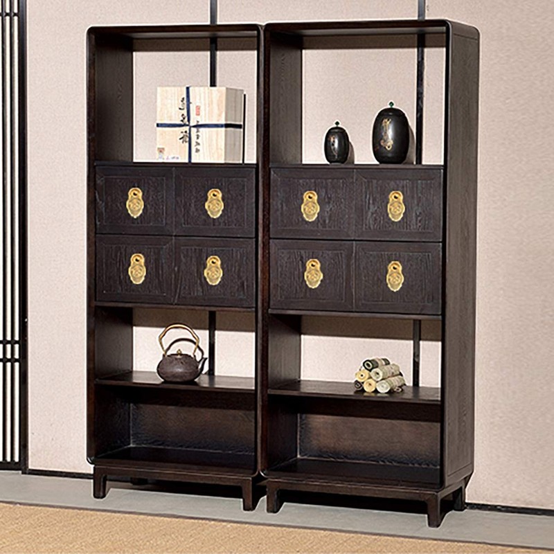 Tiazza 2Pcs Chinese Style Vintage Furniture Drawer Brass Pulls Handle