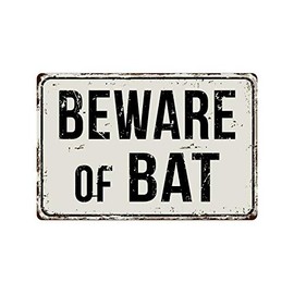 Deerts 137VS Beware of Bat - Cartel de Aluminio Retro (20,3 x 30,5 cm)