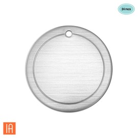 ImpressArt Border Circle 1" Premium Metal Stamping Blanks, 24 Pieces, (Aluminum)