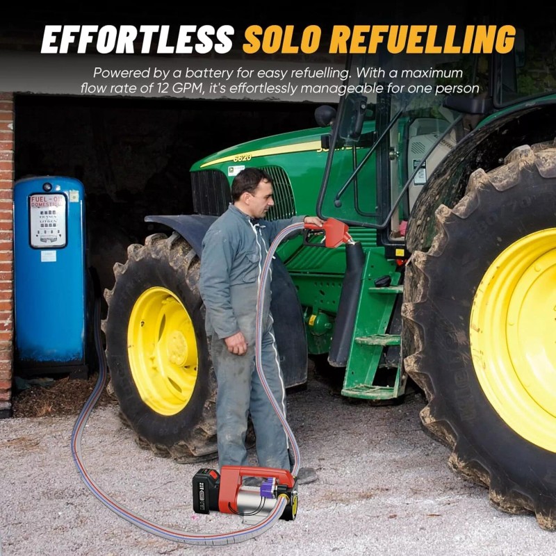 ‎TaskStar 260W Cordless Diesel Transfer Pump 12GPM Electric Fuel Transfer