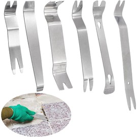 Pack of 6 Paving Stone Extraction Tool Stainless Steel Paving Stone Removal Tool Paving Stone Lifting Tool with Multipurpose Bag for Garden, Lawn, Yard, Patio