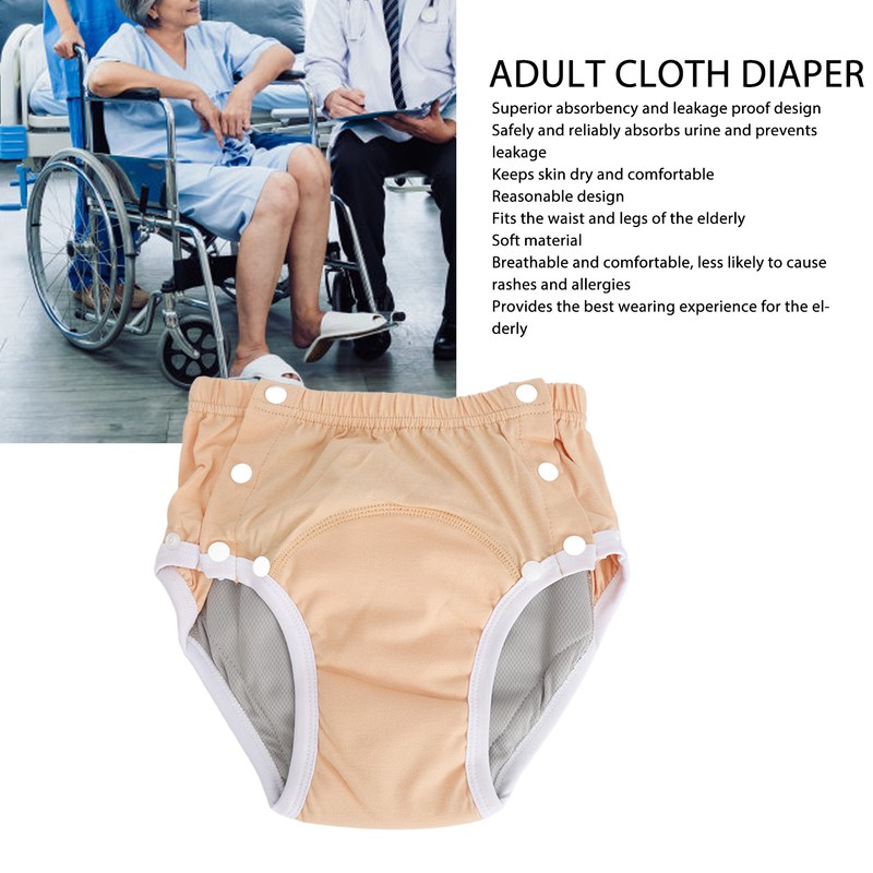 Adult Cloth Diaper Washable Leakage Proof Breathable Pure Cotton Elderly