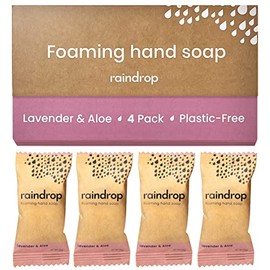 Raindrop Sustainable Hand Soap Refills, 4x Plastic-Free Foaming Hand Soap Refills (Lavender and Aloe)