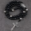 HanlinCC 10mm Beads Catholic Rosary Necklace with Miraculous Center piece