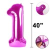 40 Inch Large 17 Balloon Numbers Rose Purple Big Foil