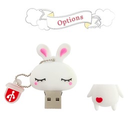 BorlterClamp Cute USB Flash Drive in Rabbit Shape 64GB Novelty and Cute USB Flash Drive Memory Stick for External Data Storage