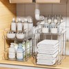 Delamu 2-Tier Under Sink Organizers and Storage, Multi-Purpose Stackable Bathroom