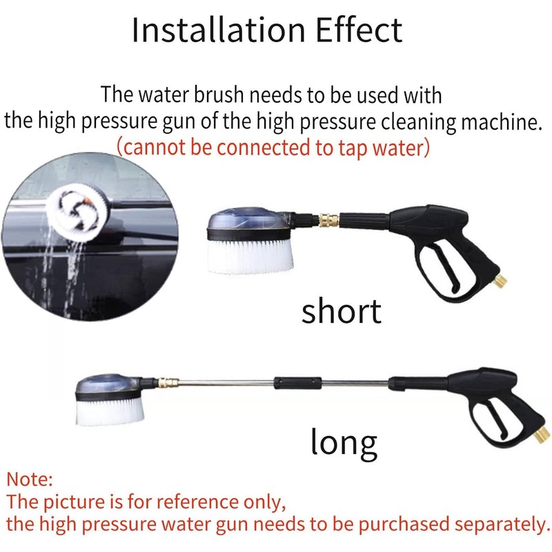 Rotary Wash Brush, 1/4 Quick Connect Soft Bristle Power Washer