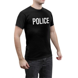 Rothco 2-Sided Police T-Shirt (US, Alpha, X-Large, Regular, Regular, Black)