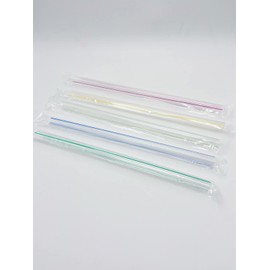 Fanale 2,000 Pcs (100 x 20 bags) Multi Stripe Colors Jumbo Smoothie Straws Boba Straws Plastic Milkshake Straws Disposable Wide Large Individually Wrapped Straws (12mm Wide X 230mm Long) | CSP012
