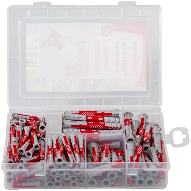 fischer 541108 PROFIbox DUOPOWER Taco Assortment Box, red and Grey,