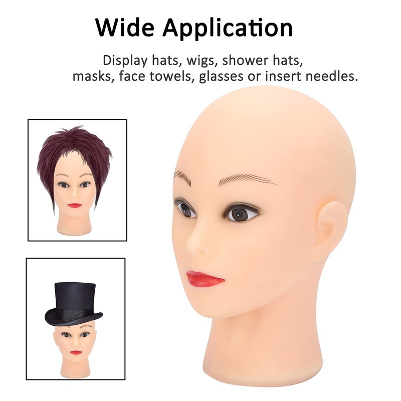 Mannequin Head Bald Training Heads PVC Manikin Head Cosmetology Mannequin