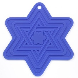 Kosher Cook Blue Star of David Silicone Pot Holder and Trivet, 8 Inch