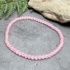 Baby Pink Anklet, 4mm Frosted Glass Beads on Elastic :