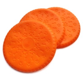 DOGCOME 3 Pack Soft Rubber Dog Flying Discs for Small Medium Large Dogs