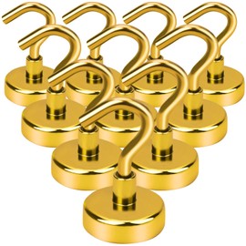 DIYMAG Magnetic Hooks, 30Lbs Strong Heavy Duty Cruise Magnet S-Hooks for Classroom, Fridge, Hanging, Cabins, Grill, Kitchen, Garage, Workplace and Office etc, (10 Pack-Yellow)