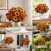 2 Bunches Autumn Artificial Flowers Sunflowers Orange Fake Peony Bouquet