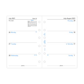 Filofax Pocket Week on Two Pages English mid Year Diary August 21 - July 22 Pocket (81 x 120mm)
