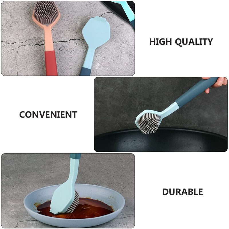 HEMOTON Silicone Dish Brush 2pcs Silicone Pot Cleaning Brushes Dish