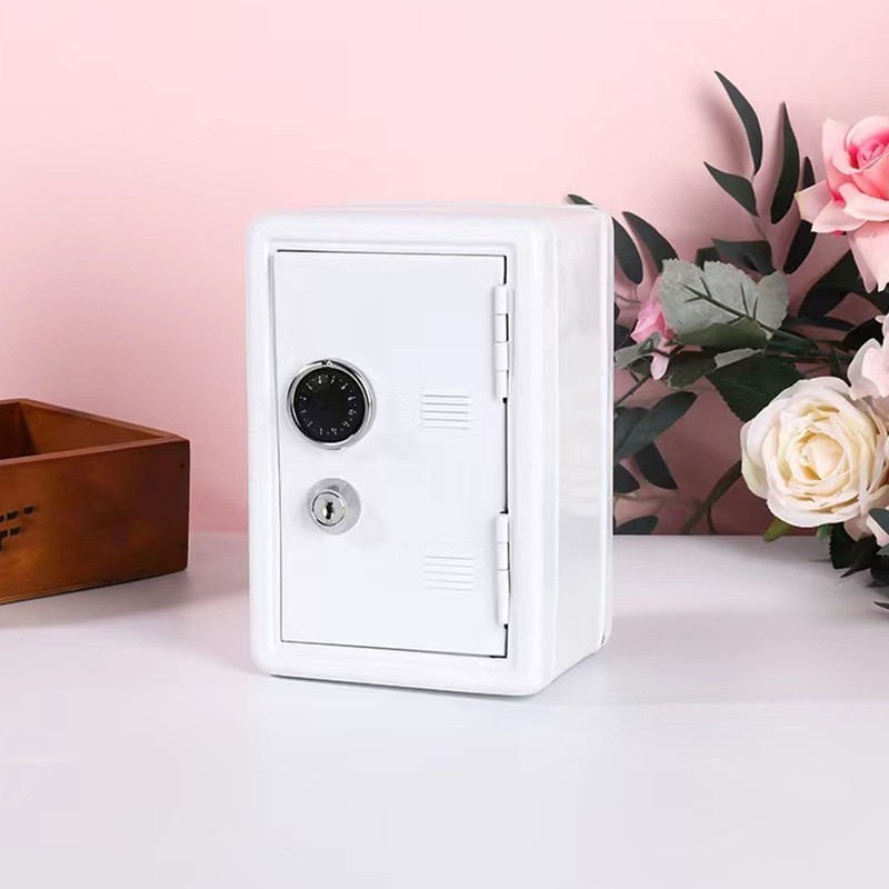Money Bank Creative Cute Metal Vertical with Lock Keys Cash