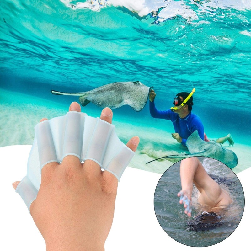 Alvinlite Swimming Gloves with Swimming Skin, Finger Fins, Swimming Training,