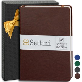 SETTINI® Lined Journal Notebook - A5 192 Lined PagesHardcover Leather Journals for Women, Men, Writing and Notebooks for Work - 120 GSM Thick Paper, Gifts Box Included- Mocha Brown