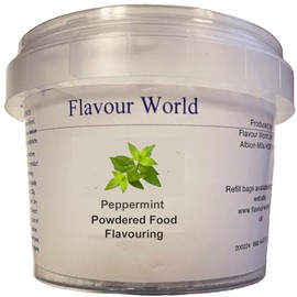 Flavour World Professional Powdered Food Flavouring 40g or 80g tubs with small dosing spoon included (40g, Peppermint)