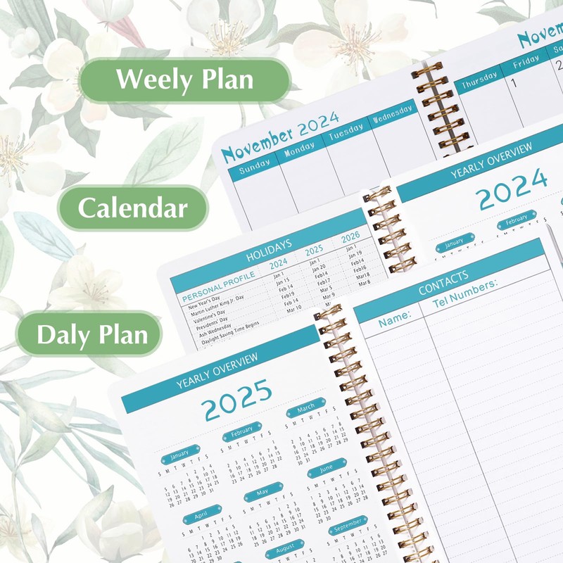 2024 Diary A5 Diary Week to View from Jan,2024 to
