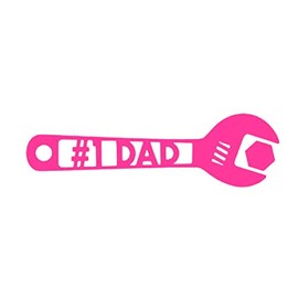 Number 1 Dad Wrench Tools Vinyl Sticker Decals (Pack of 2) for Car Bumper Window Laptop Phone Tablet(11" x 3.2", Hot Pink)