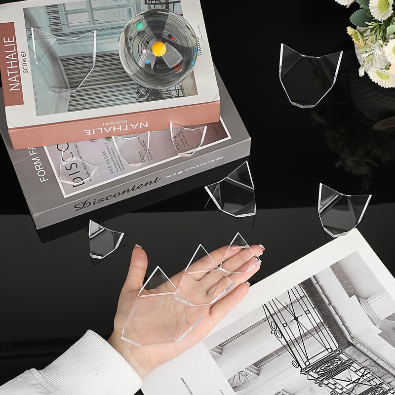 Hipiwe 12 Pcs Acrylic Triangle Display Holder - Display Easel