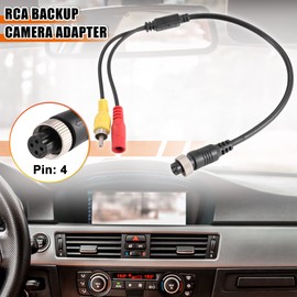 X AUTOHAUX 2pcs Car Camera Adapter 4 Pin to RCA Adapter M12 4-Pin Female to RCA AV Male DC Female Connector Wire Monitor Video Adapter