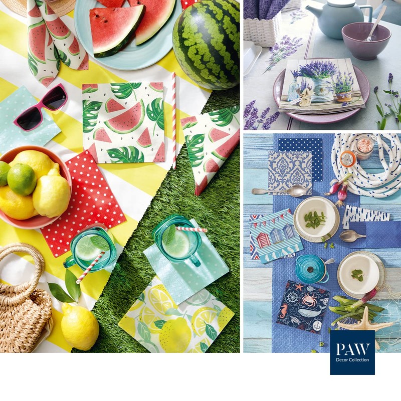 Paw Lunch Napkin Pack of 20, Coast, 33 x 33