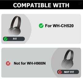 Umvowuxa CH520 Replacement Ear Pads for Sony WH-CH500/CH510/CH520,MDR-ZX100/ZX110/ZX220/XB200/ZX330BT,MDR-V100/V150/V250/V300/V400 Headphones,Ear Pads with Protein Leather,Noise Isolation Foam(Back)