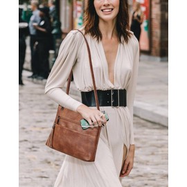 MASINTOR Crossbody Bags for Women, Lightweight Medium Crossbody Purse, Soft Leather Women's Shoulder Handbags with Tassel for Shopping or Travel