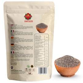 Chia Seeds 200g – 100% Natural, High in Omega-3, Fibre & Protein – Vegan, Gluten-Free, Raw Superfood – Ideal for Smoothies, Baking, Porridge, Salads – Resealable Pouch