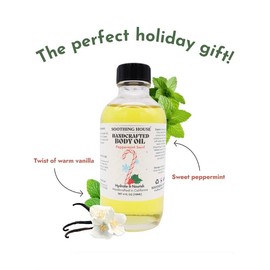 Handcrafted Peppermint Swirl Body Oil for Moisturizing, Glistening, Sikly and Smoothing Skin