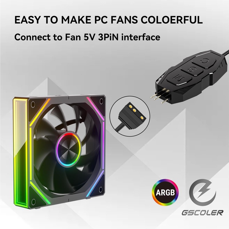 ARGB Controller Kit, GSCOLER RGB PC Fan Controller with 21