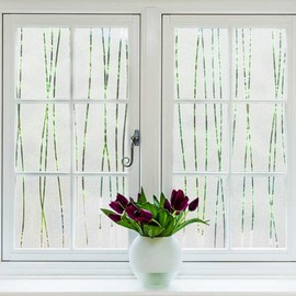 NINETREX Privacy Film for Windows, Frosted Glass Film, Static Window Film, Stripes, Static Film, Window Privacy Film, UV Protective Film, Window Vinyl Window Film (30 x 200 cm)