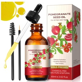  Pomegranate Seed Oil for Hair and Skin Cold-Pressed 100% Pure and Natural Chemical-Free Moisturizing Oil, 2.02 fl oz